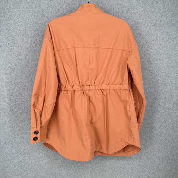 Universal Thread Womens Button Up Utility Jacket Size M Coral Tie Waist NEW - Picture 5 of 12